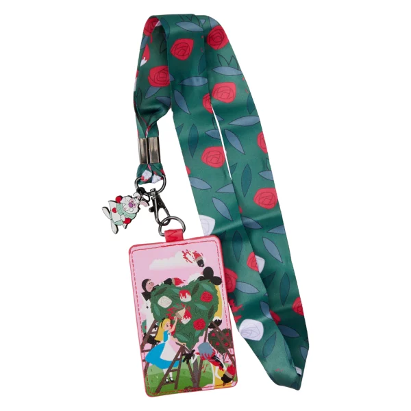 Loungefly – Disney Alice in Wonderland Rode Roze Schilderen Lanyard met kaarthouder