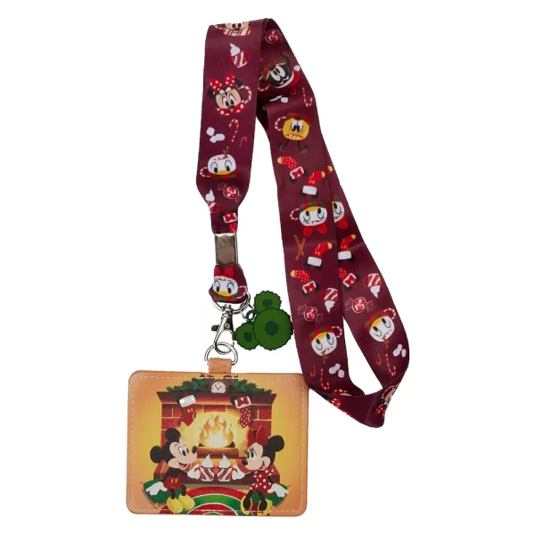 Loungefly – Disney Mickey and Minnie Fireplace Cocoa Lanyard met Kaarthouder