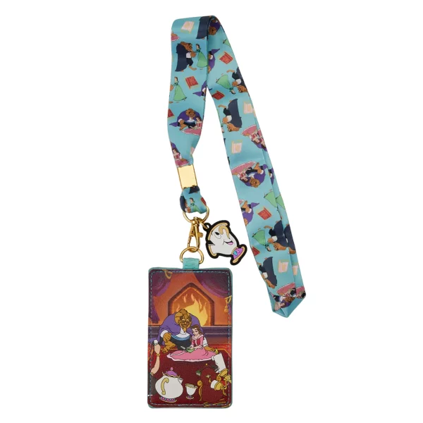 Loungefly – Disney Beauty and the Beast Fireplace Scene Lanyard met kaarthouder