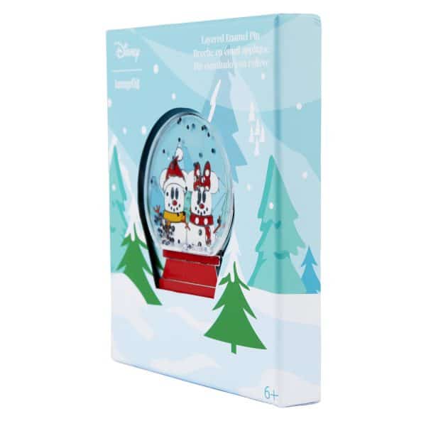Loungefly – Disney Snowman Mickey and Minnie Mouse Snow Globe 3 Inch Collector Box Limited Pin