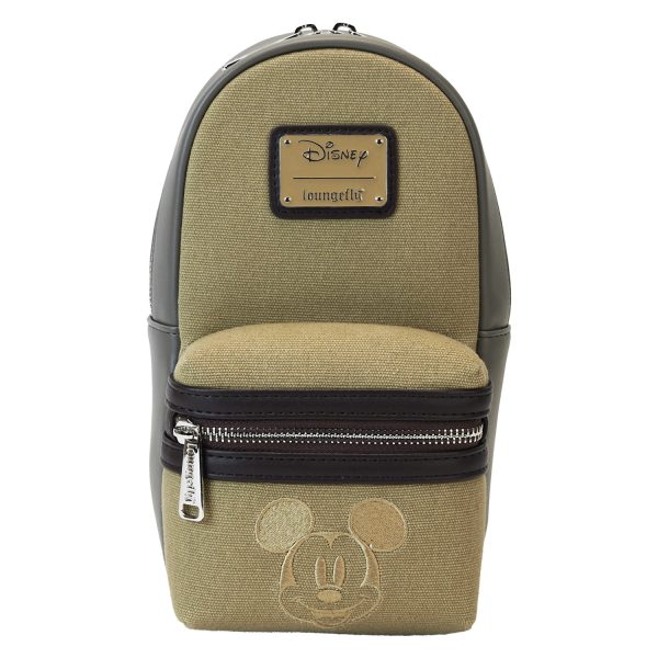 Loungefly - Disney Mickey And Friends Faux Leather And Canvas Water Bottle Crossbody Bag