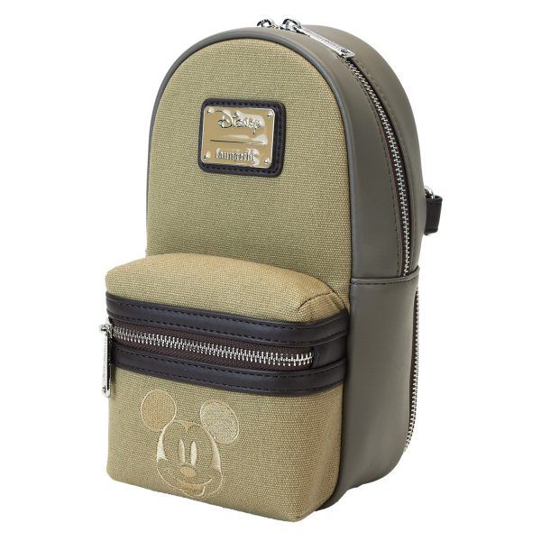 Loungefly - Disney Mickey And Friends Faux Leather And Canvas Water Bottle Crossbody Bag