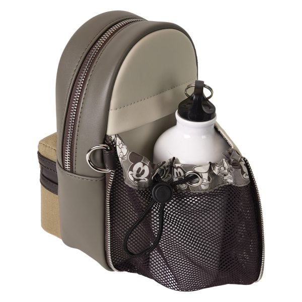 Loungefly - Disney Mickey And Friends Faux Leather And Canvas Water Bottle Crossbody Bag