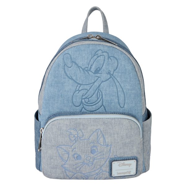 Loungefly - Disney Dogs & Cats Faux Denim Mini Backpack