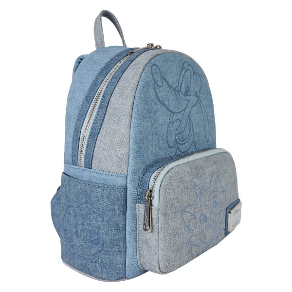 Loungefly - Disney Dogs & Cats Faux Denim Mini Backpack
