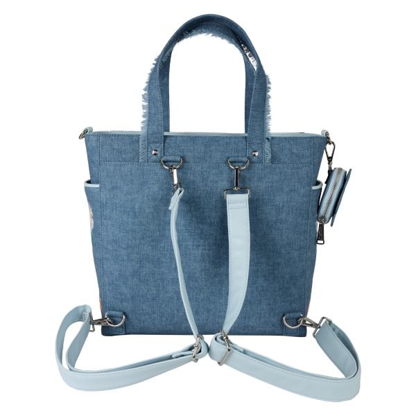 Loungefly - Disney Dogs & Cats Faux Denim Convertible Tote Bag With Coin Bag